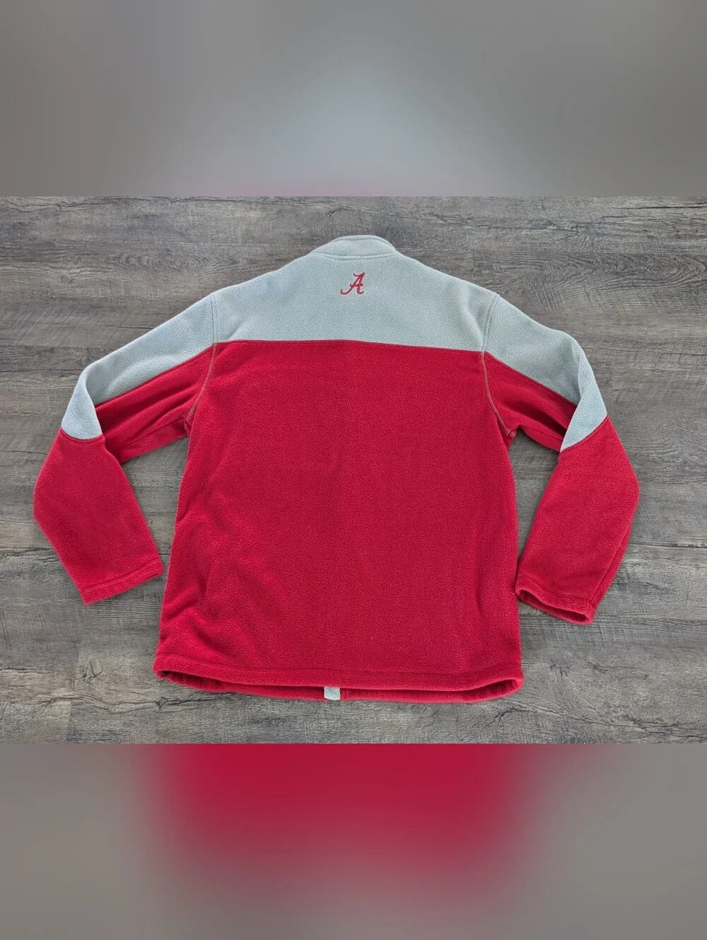 Alabama Crimson Tide Red Gray Stadium Athletic Fleece Full Zip Jacket Mens Large